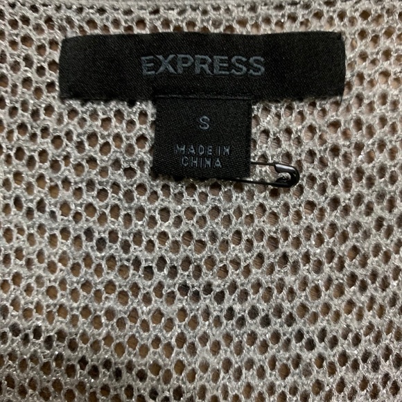 Express silver mesh long sleeve top, size small - Picture 3 of 3
